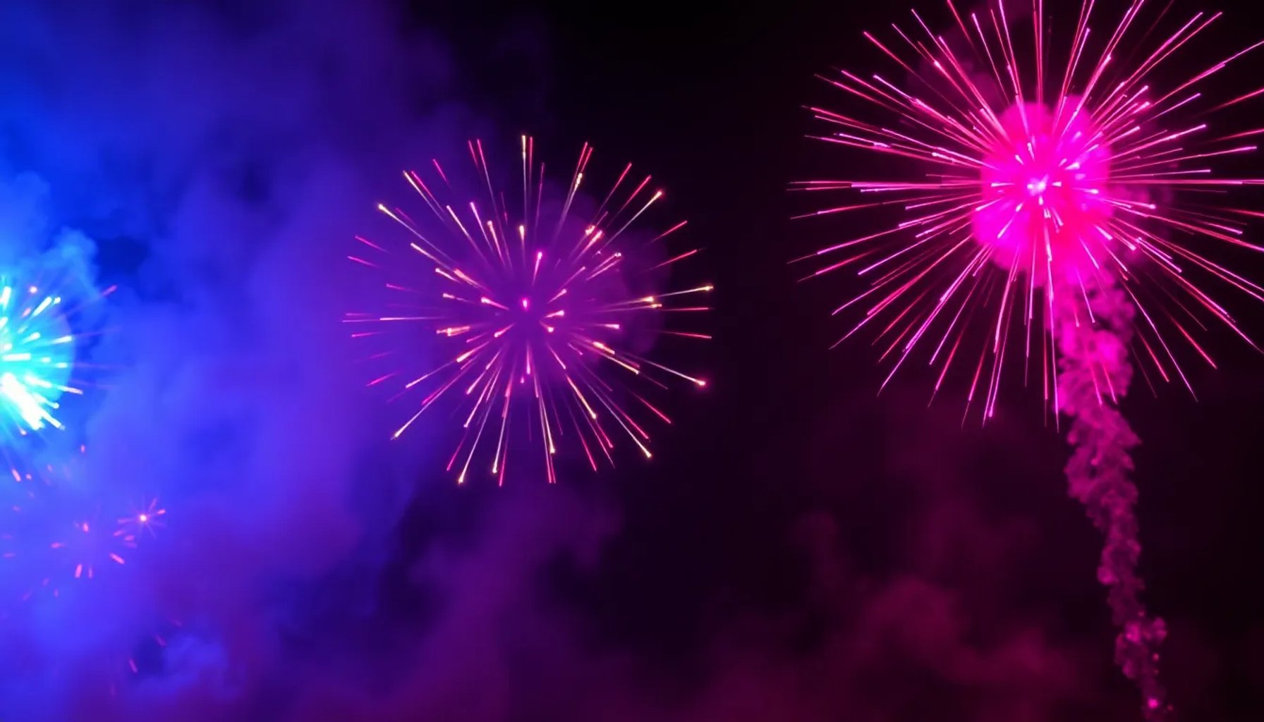 Fuegos artificiales de colores